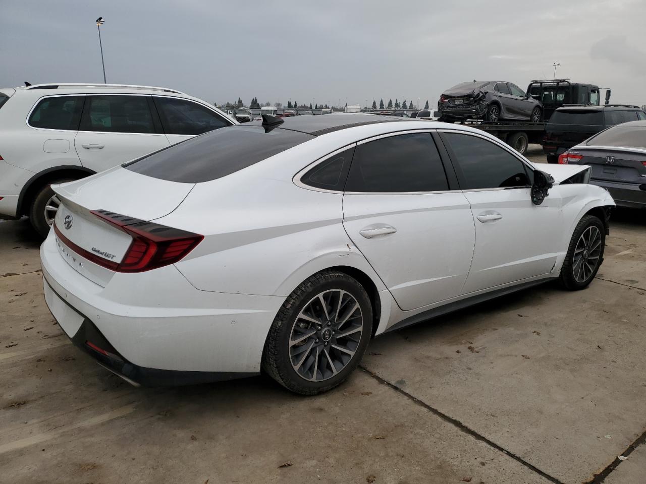 2020 Hyundai Sonata VIN 5NPEH4J29LH022477 Copart auction photo, front end / side damage thumbnail 3