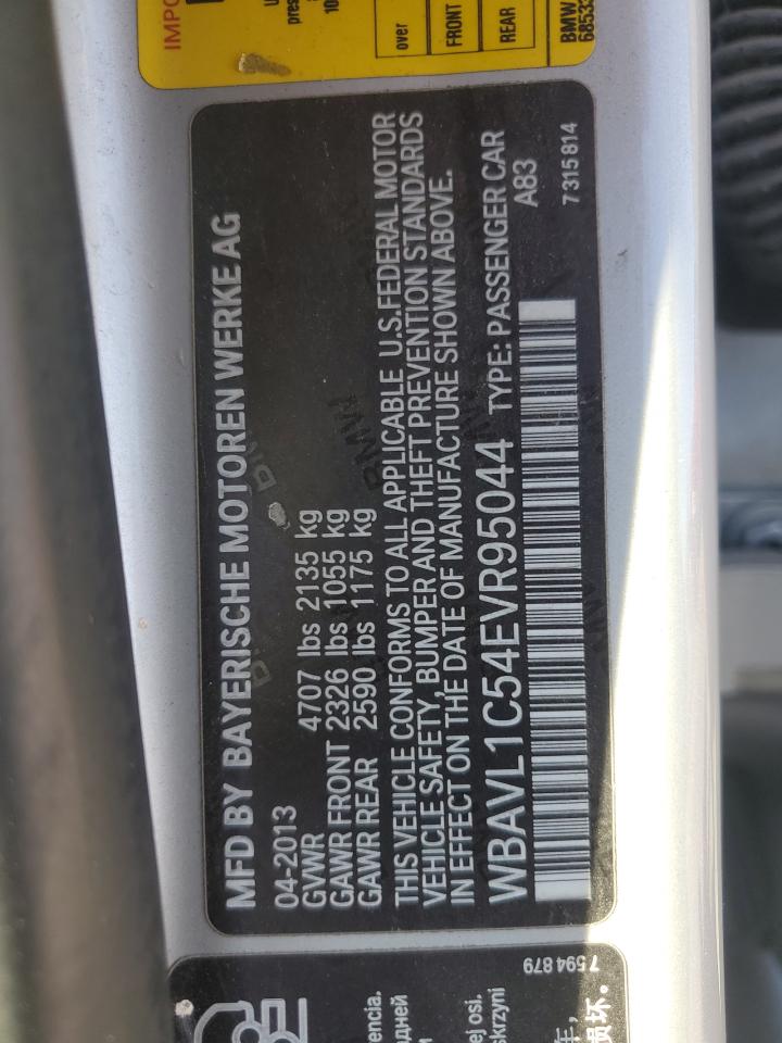 2014 BMW X1 VIN WBAVL1C54EVR95044 Copart auction photo, side / minor dent/scratches damage thumbnail 12