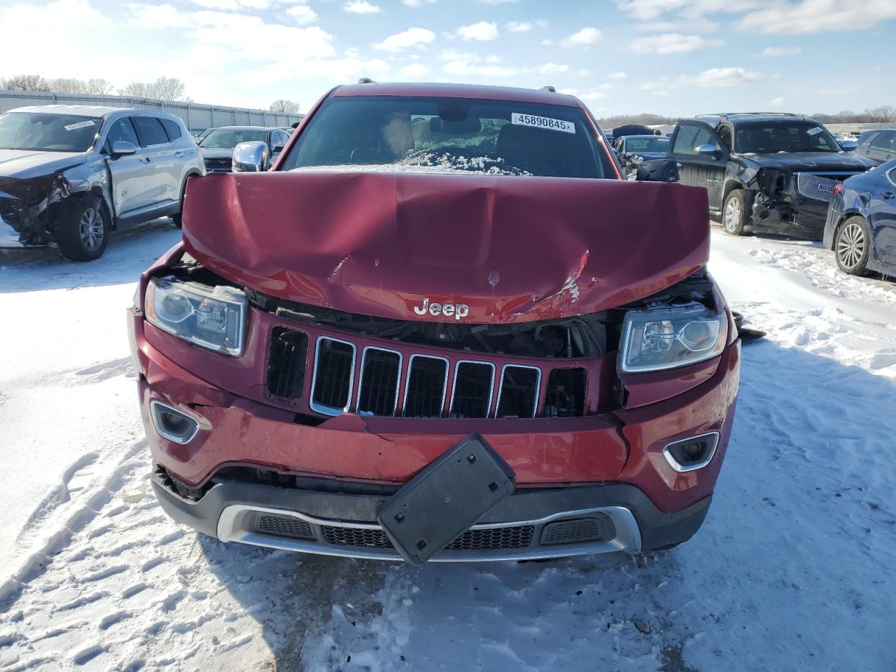 2014 Jeep Grand Cherokee VIN 1C4RJFBG1EC140971 Copart auction photo, front end damage thumbnail 5