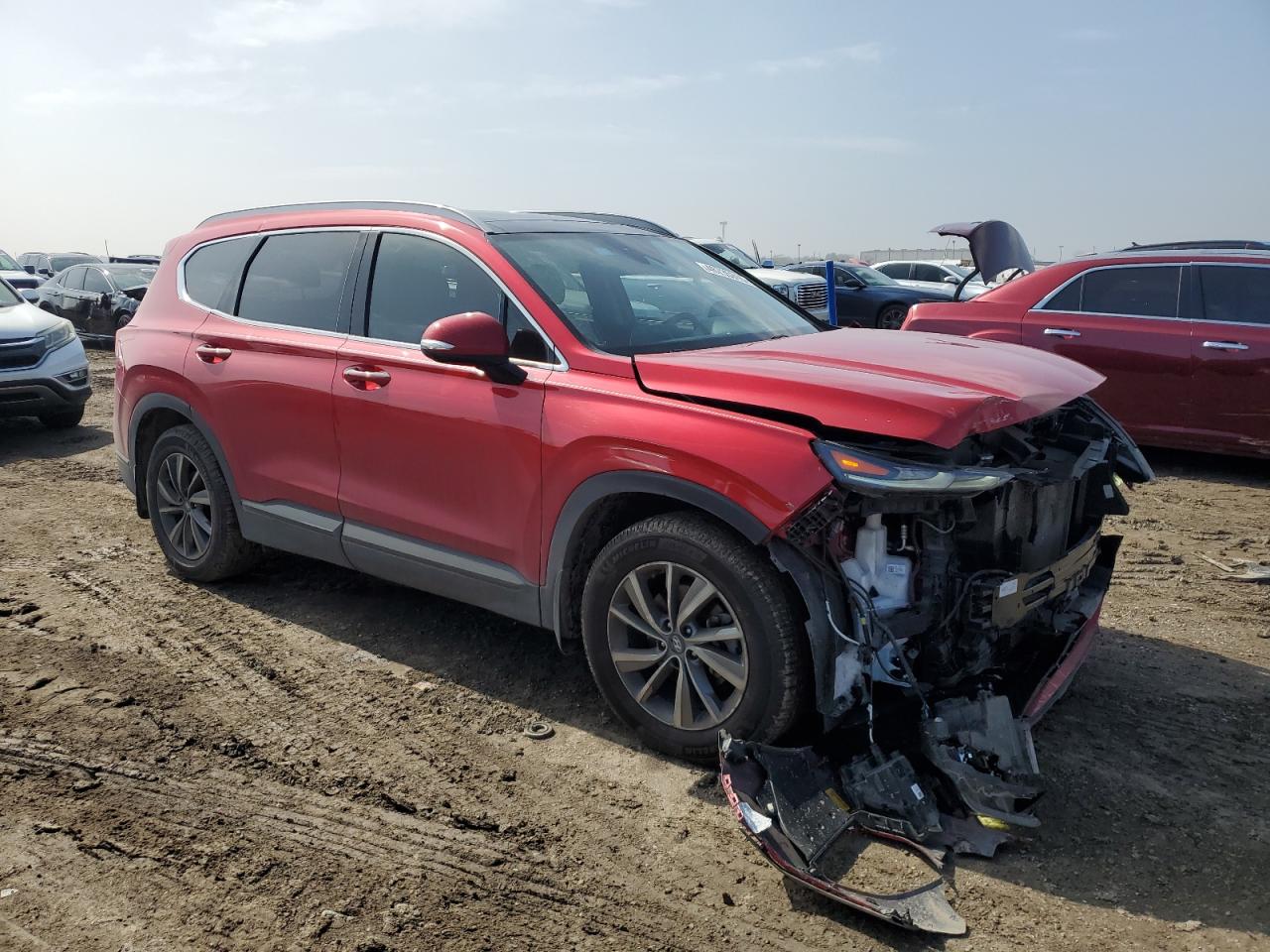 2020 Hyundai Santa Fe VIN 5NMS53AD1LH234598 Copart auction photo, front end / side damage thumbnail 4