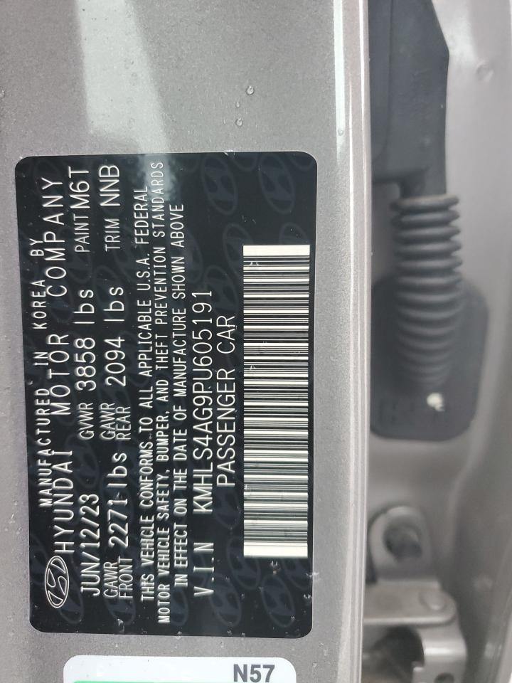 2023 Hyundai Elantra VIN KMHLS4AG9PU605191 Copart auction photo, side / rear end damage thumbnail 12