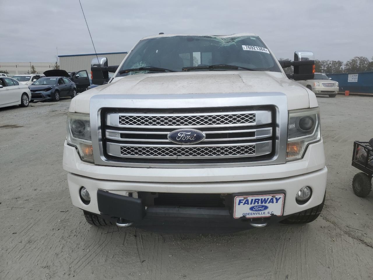 2013 Ford F-150 VIN 1FTFW1ET5DFB16797 Copart auction photo, top/roof / front end damage thumbnail 5