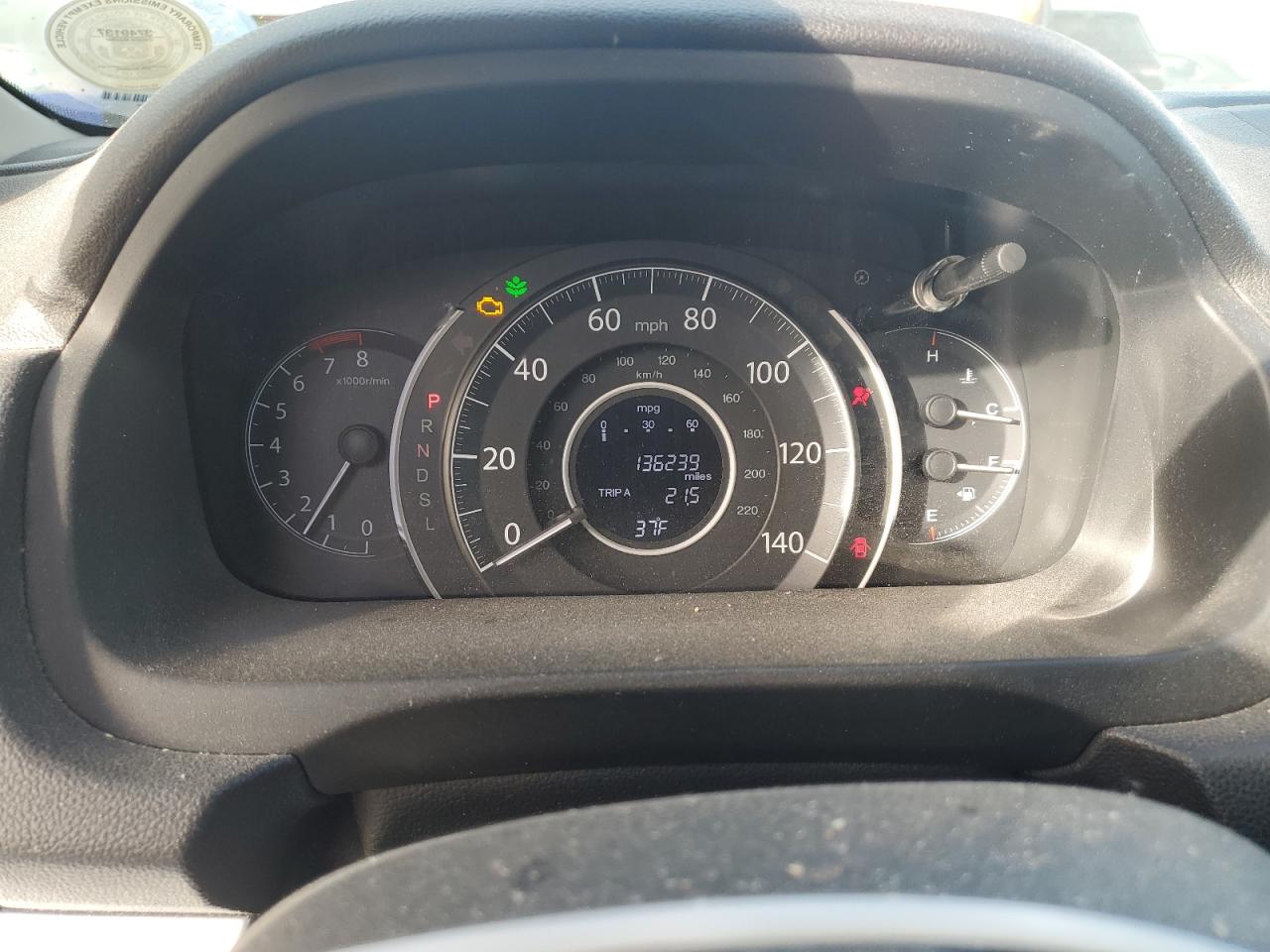 2015 Honda CR-V VIN 5J6RM4H36FL065082 Copart auction photo, rear end damage thumbnail 9