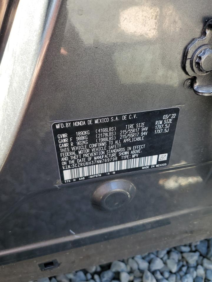 2022 Honda HR-V VIN 3CZRU6H37NM769798 Copart auction photo, all over damage thumbnail 13