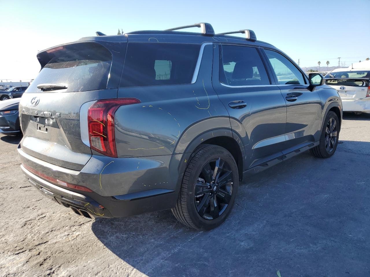 2024 Hyundai Palisade VIN KM8R34GE1RU795715 Copart auction photo, rear end / side damage thumbnail 3