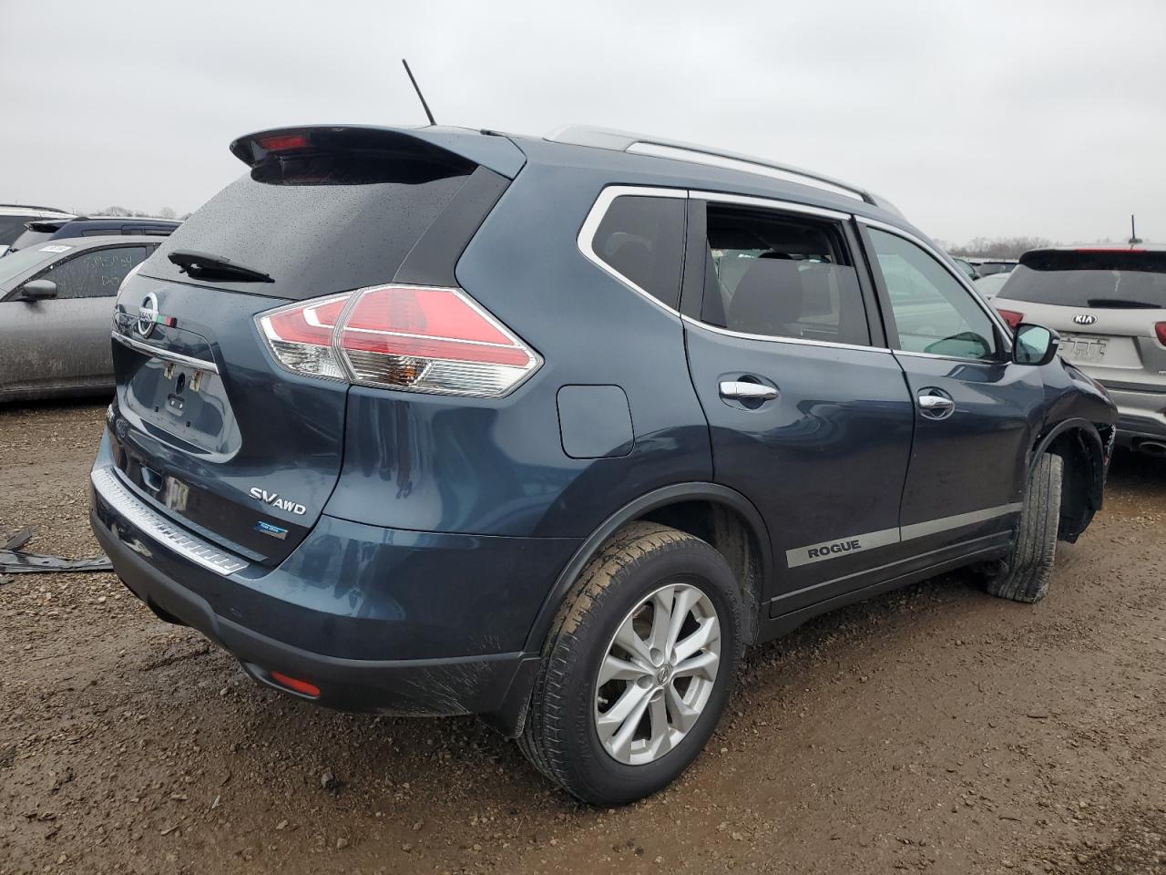 2014 Nissan Rogue VIN 5N1AT2MV0EC828239 Copart auction photo, front end / side damage thumbnail 3