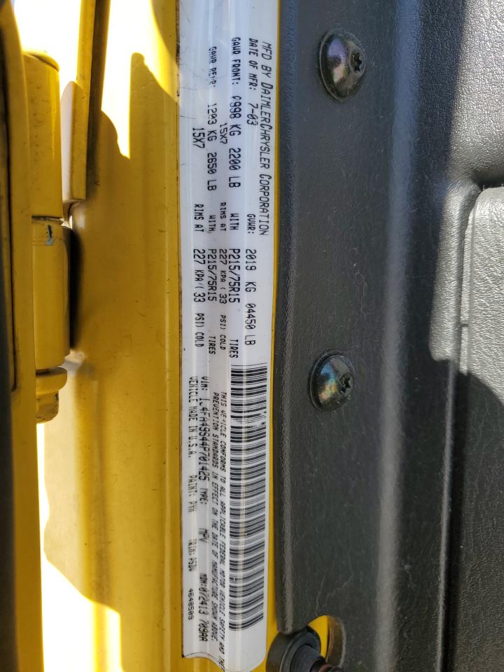 2004 Jeep Wrangler VIN 1J4FA49S44P701425 Copart auction photo, all over damage thumbnail 14
