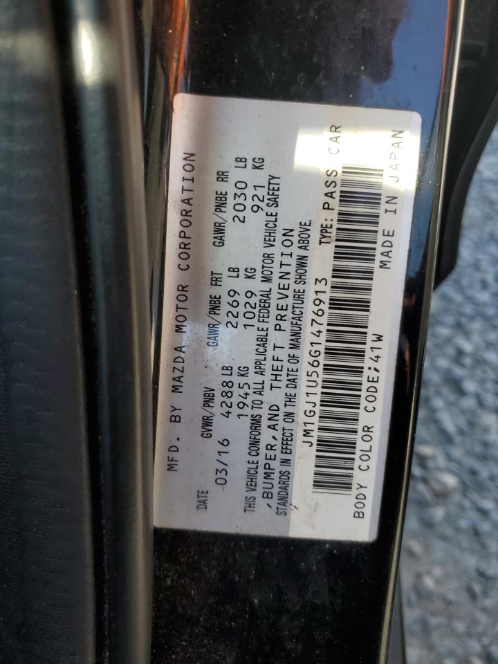2016 Mazda 6 VIN JM1GJ1U56G1476913 Copart auction photo, mechanical damage thumbnail 12