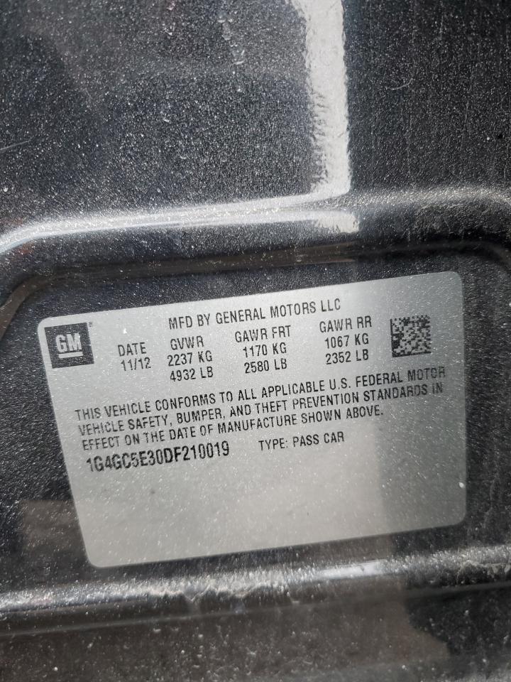 2013 Buick LaCrosse VIN 1G4GC5E30DF210019 Copart auction photo, side / minor dent/scratches damage thumbnail 12