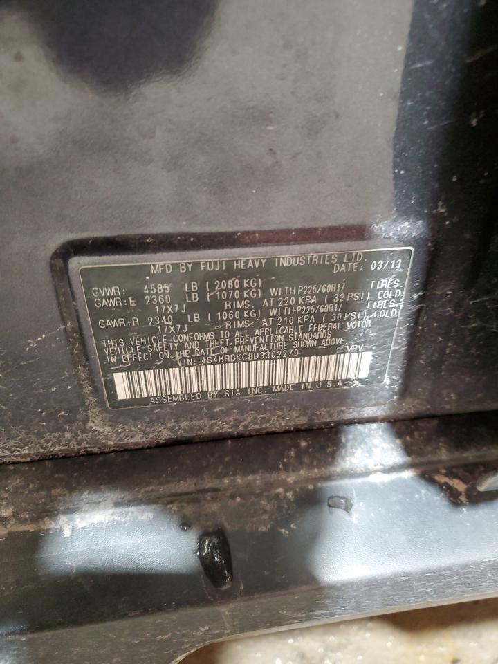 2013 Subaru Outback VIN 4S4BRBKC8D3302279 Copart auction photo, front end / side damage thumbnail 13