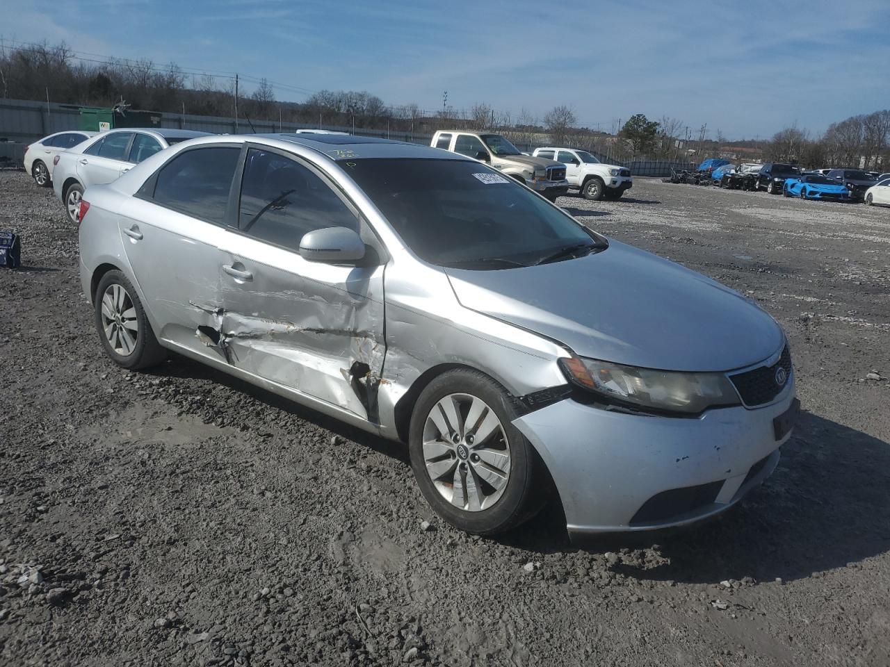 2013 KIA Forte VIN KNAFU4A2XD5728579 Copart auction photo, side damage thumbnail 4