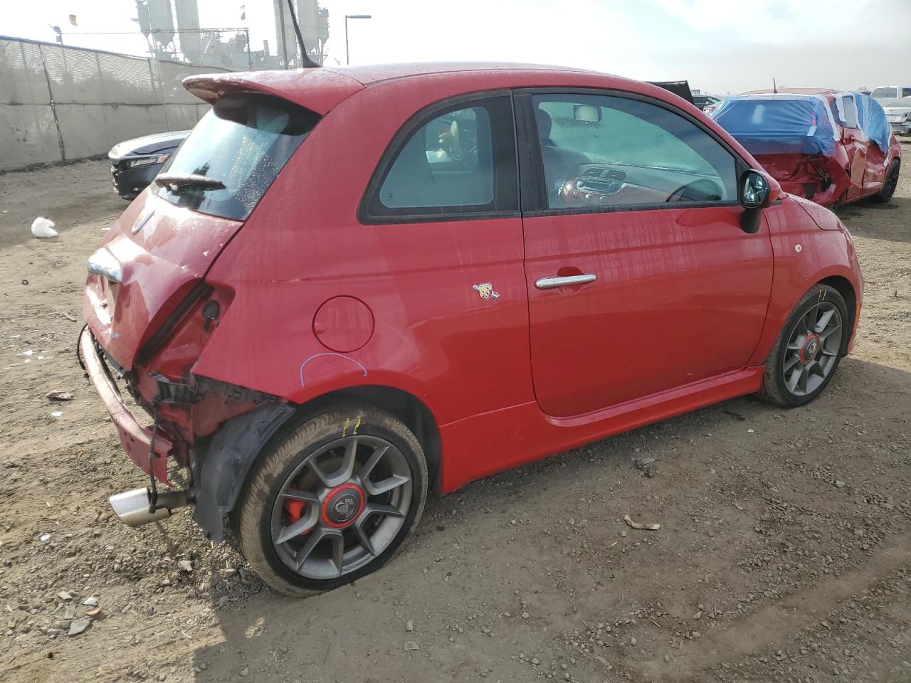 2012 Fiat 500 VIN 3C3CFFFH8CT337233 Copart auction photo, rear end / side damage thumbnail 3
