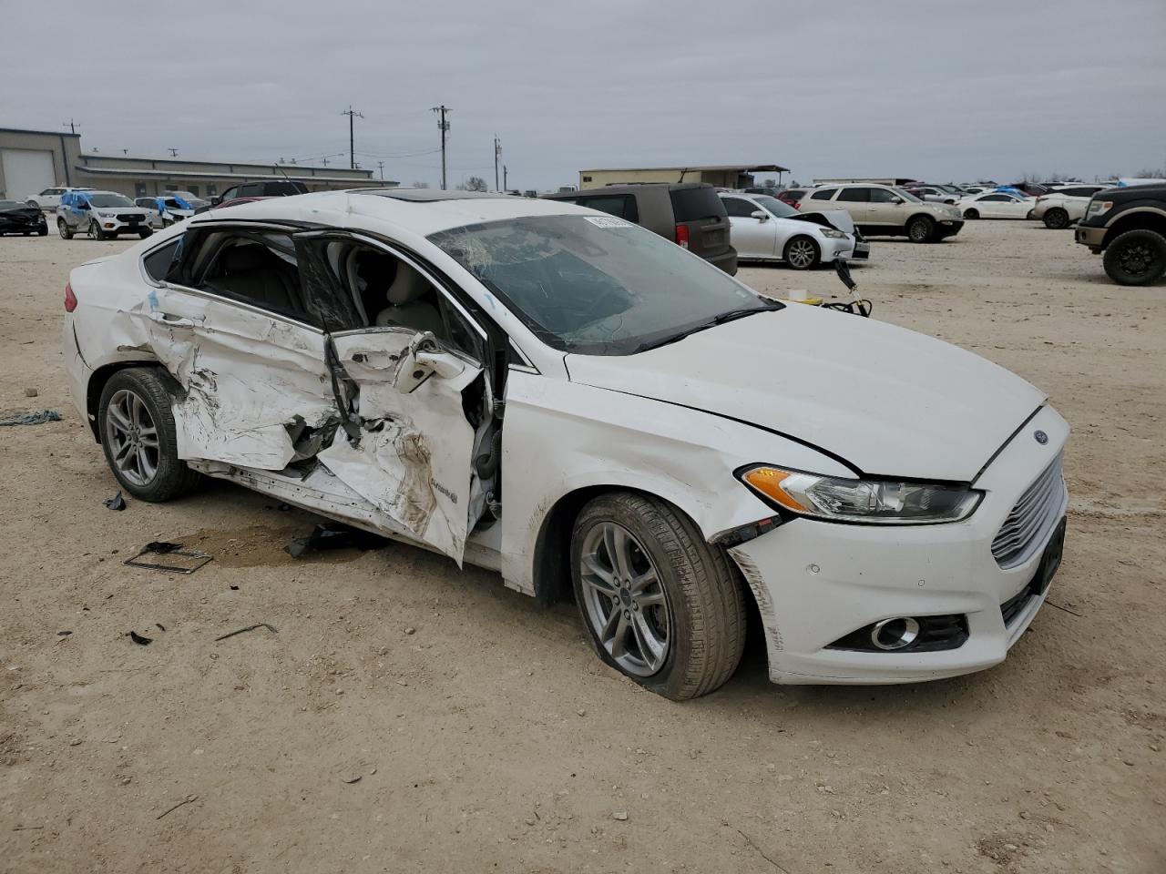 2015 Ford Fusion VIN 3FA6P0RU5FR225122 Copart auction photo, side damage thumbnail 4