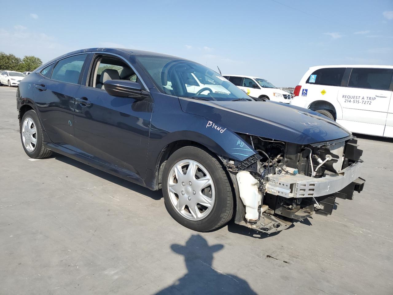 2016 Honda Civic VIN 19XFC2F51GE022171 Copart auction photo, front end / rear end damage thumbnail 4