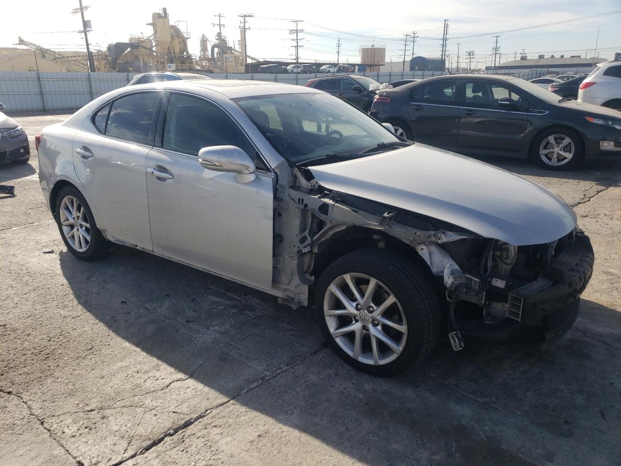 2011 Lexus IS VIN JTHBF5C2XB2101747 Copart auction photo, front end / side damage thumbnail 4