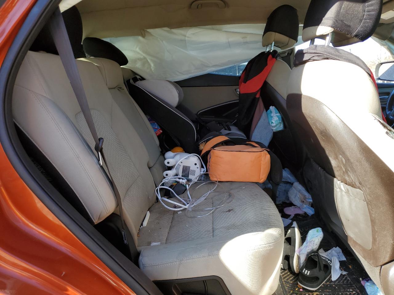 2014 Hyundai Santa Fe VIN 5XYZU3LB7EG185515 Copart auction photo, side / rear end damage thumbnail 12