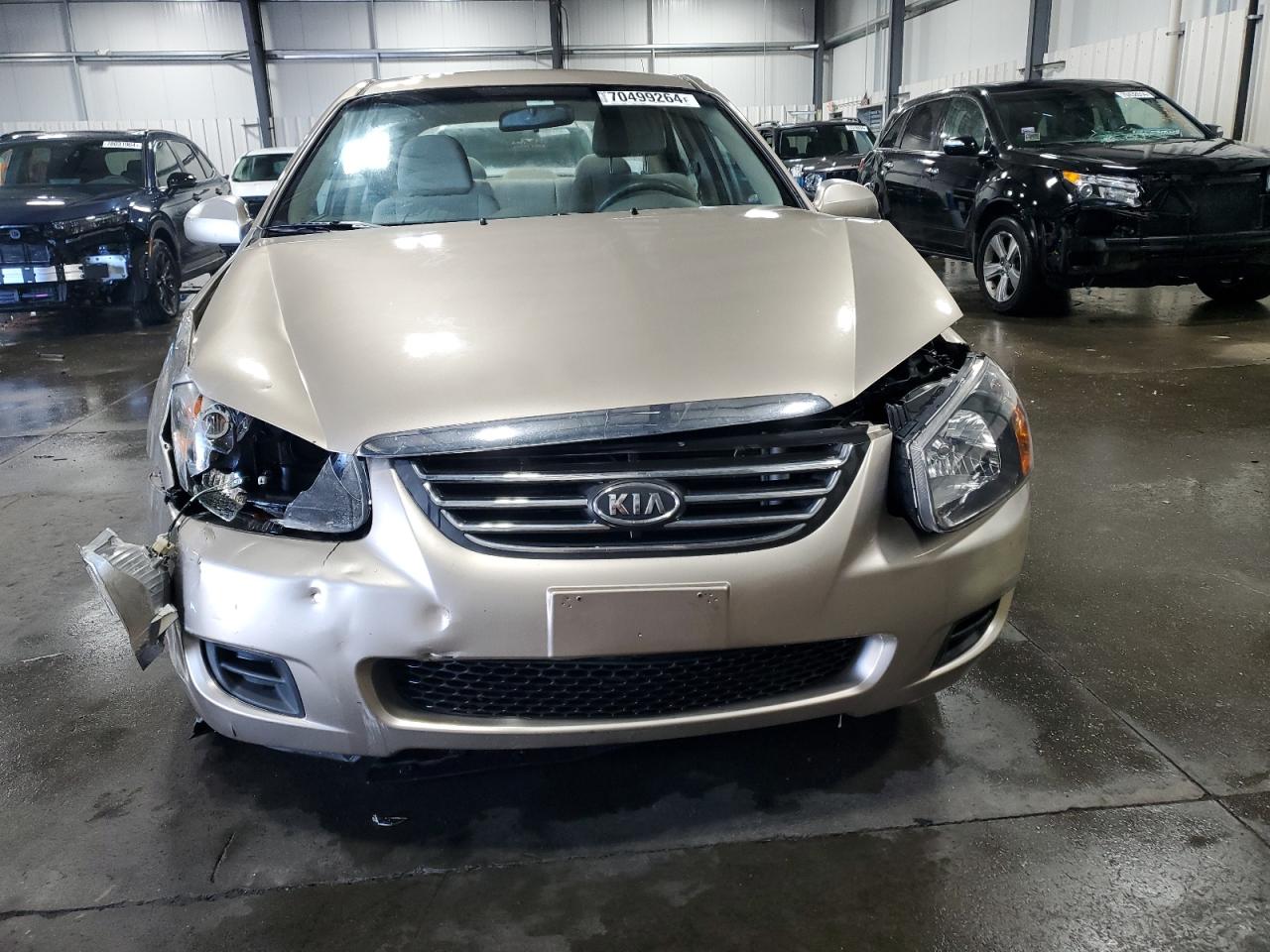 2009 KIA Spectra VIN KNAFE221095591019 Copart auction photo, hail / front end damage thumbnail 5