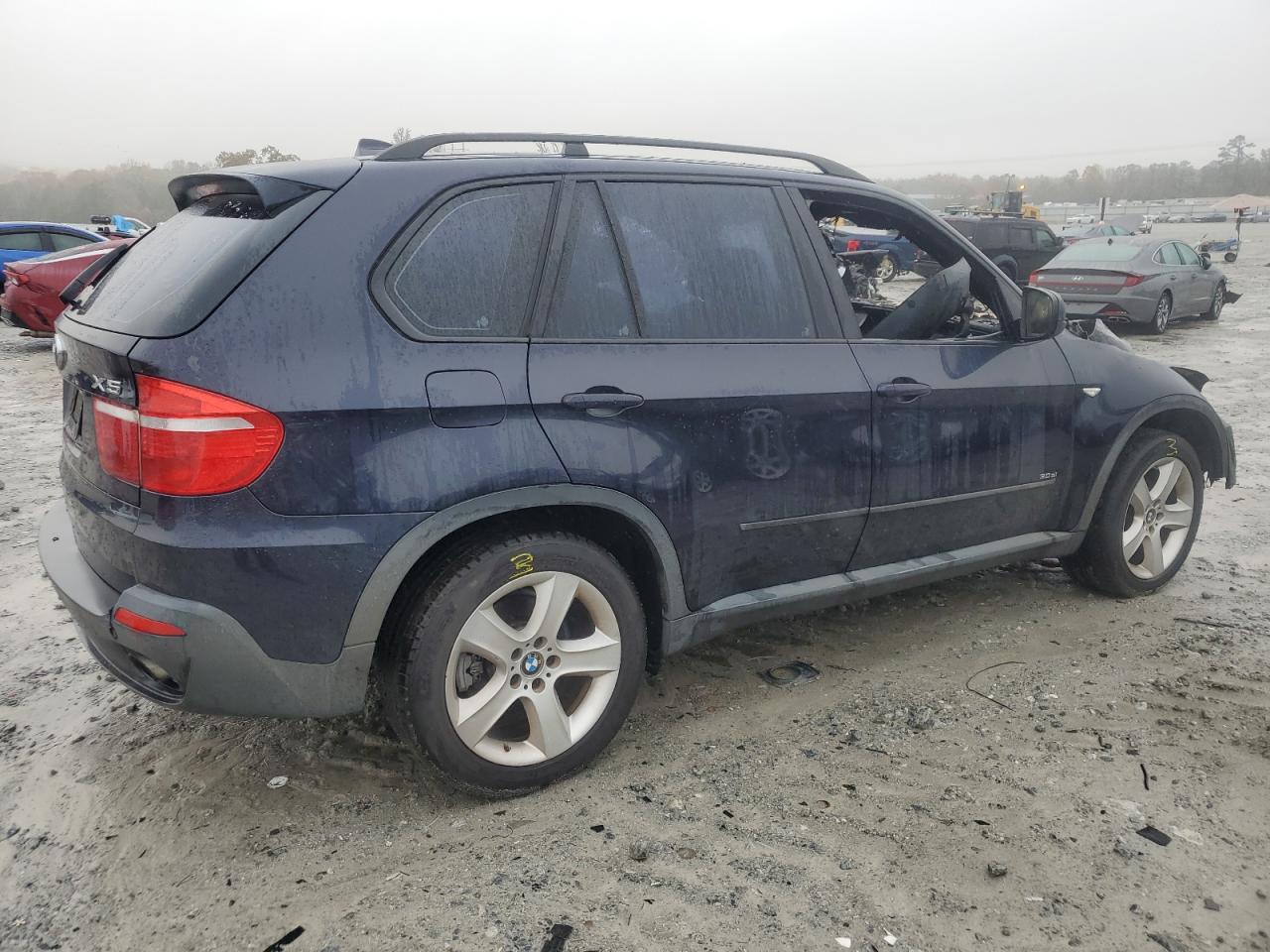 2008 BMW X5 VIN 5UXFE43508L020185 Copart auction photo, burn damage thumbnail 3