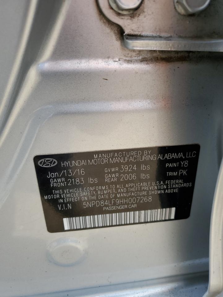 2017 Hyundai Elantra VIN 5NPD84LF9HH007268 Copart auction photo, water/flood damage thumbnail 13