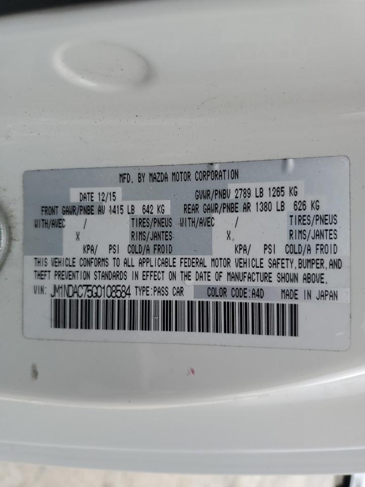 2016 Mazda MX-5 VIN JM1NDAC75G0108584 Copart auction photo, front end / rear end damage thumbnail 12