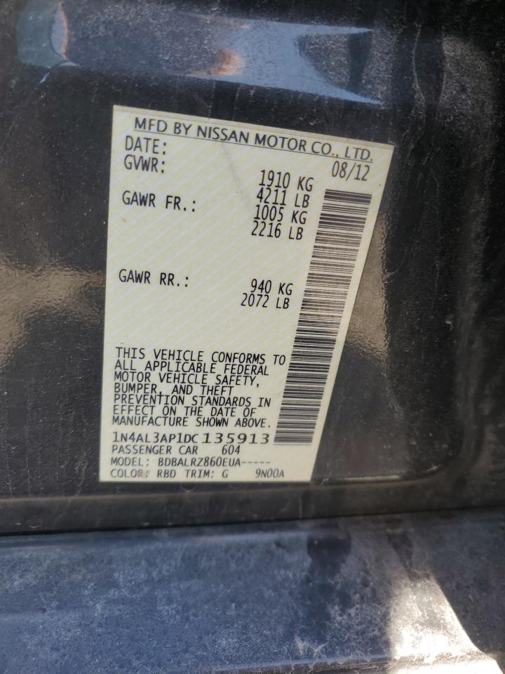 2013 Nissan Altima VIN 1N4AL3AP1DC135913 Copart auction photo, front end / minor dent/scratches damage thumbnail 11