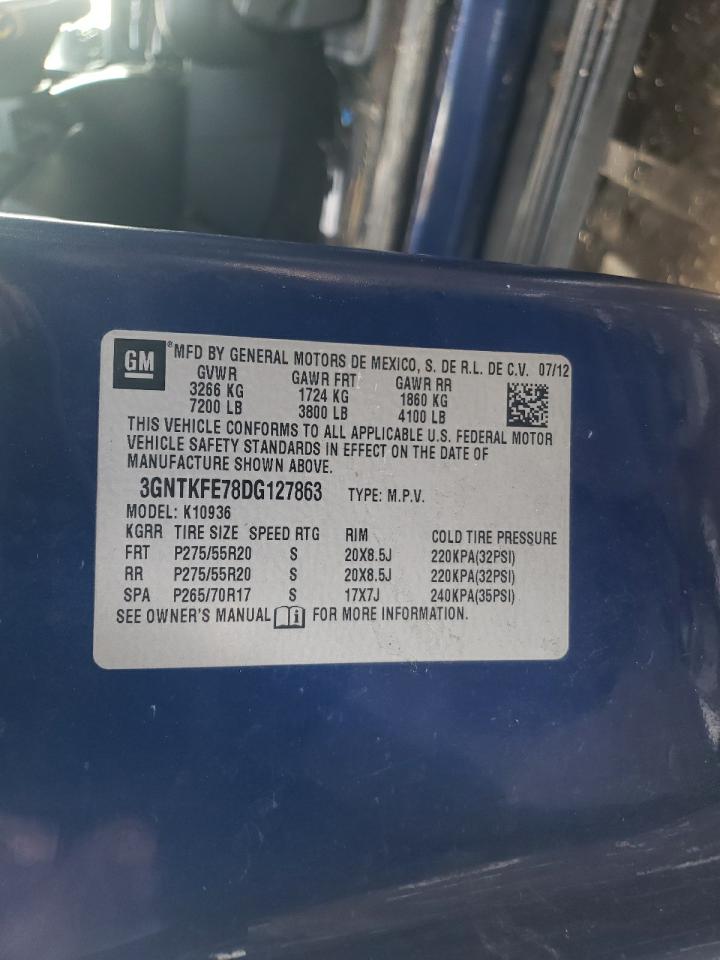 2013 Chevrolet Avalanche VIN 3GNTKFE78DG127863 Copart auction photo, vandalism / all over damage thumbnail 12