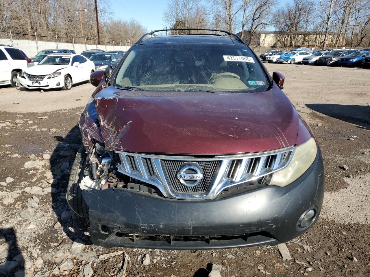 2009 Nissan Murano VIN JN8AZ18W49W114784 Copart auction photo, side / front end damage thumbnail 5