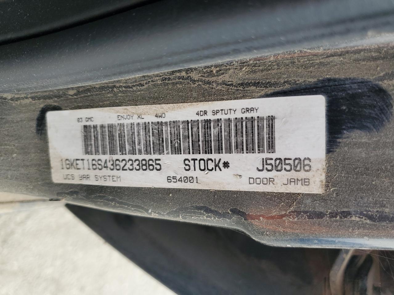2003 GMC Envoy VIN 1GKET16S436233865 Copart auction photo, front end / side damage thumbnail 15
