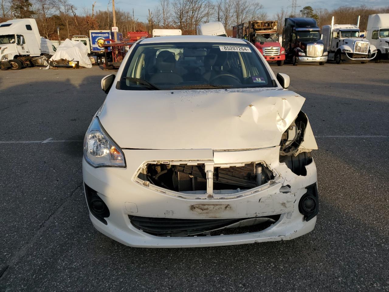 2017 Mitsubishi Mirage VIN ML32F3FJ0HHF14054 Copart auction photo, front end / side damage thumbnail 5