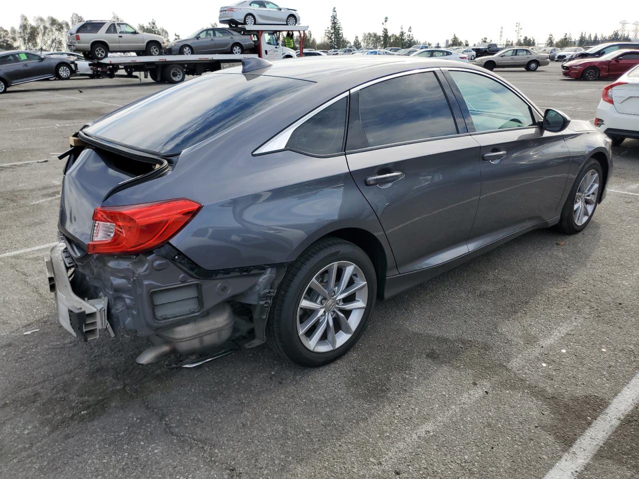 2021 Honda Accord VIN 1HGCV1F13MA012228 Copart auction photo, rear end damage thumbnail 3