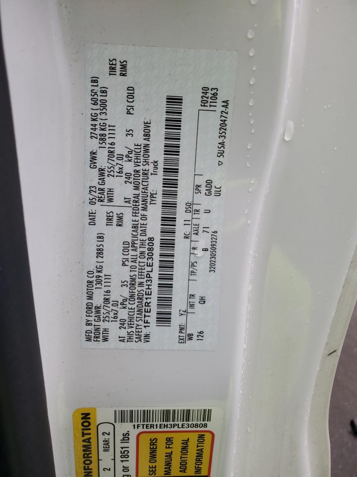 2023 Ford Ranger VIN 1FTER1EH3PLE30808 Copart auction photo, front end damage thumbnail 15
