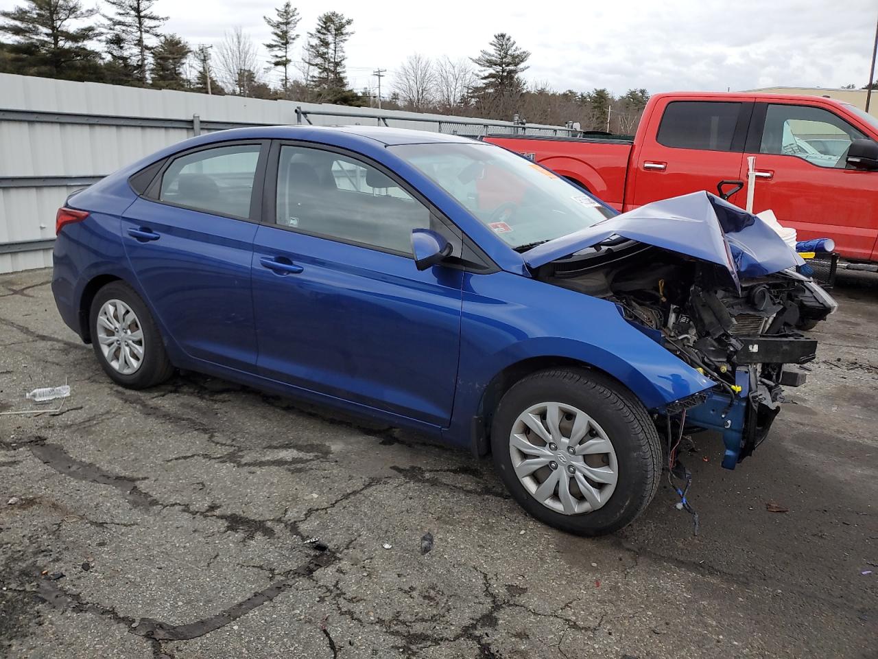 2019 Hyundai Accent VIN 3KPC24A33KE087250 Copart auction photo, front end / minor dent/scratches damage thumbnail 4