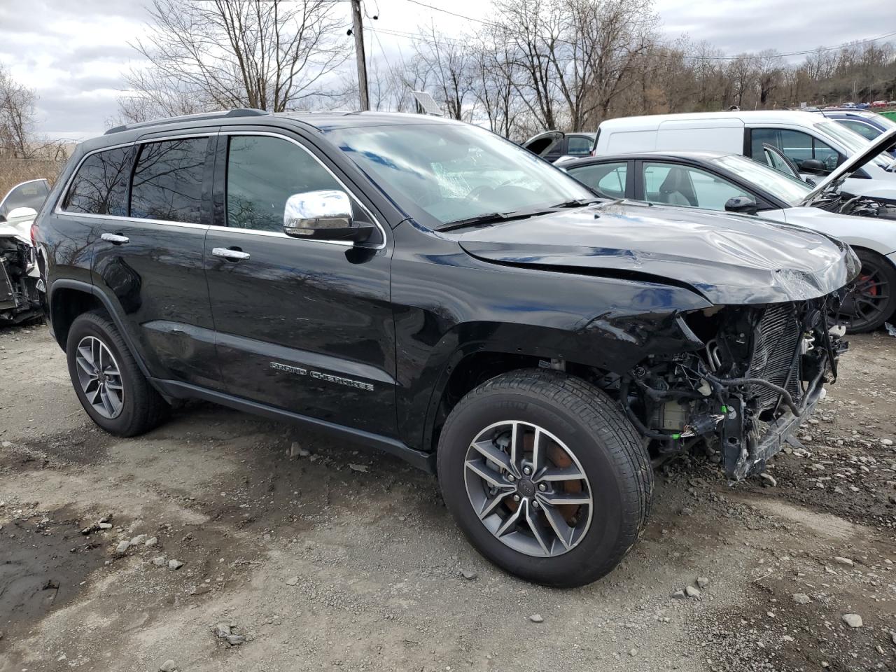 2021 Jeep Grand Cherokee VIN 1C4RJFBG4MC777576 Copart auction photo, front end / side damage thumbnail 4