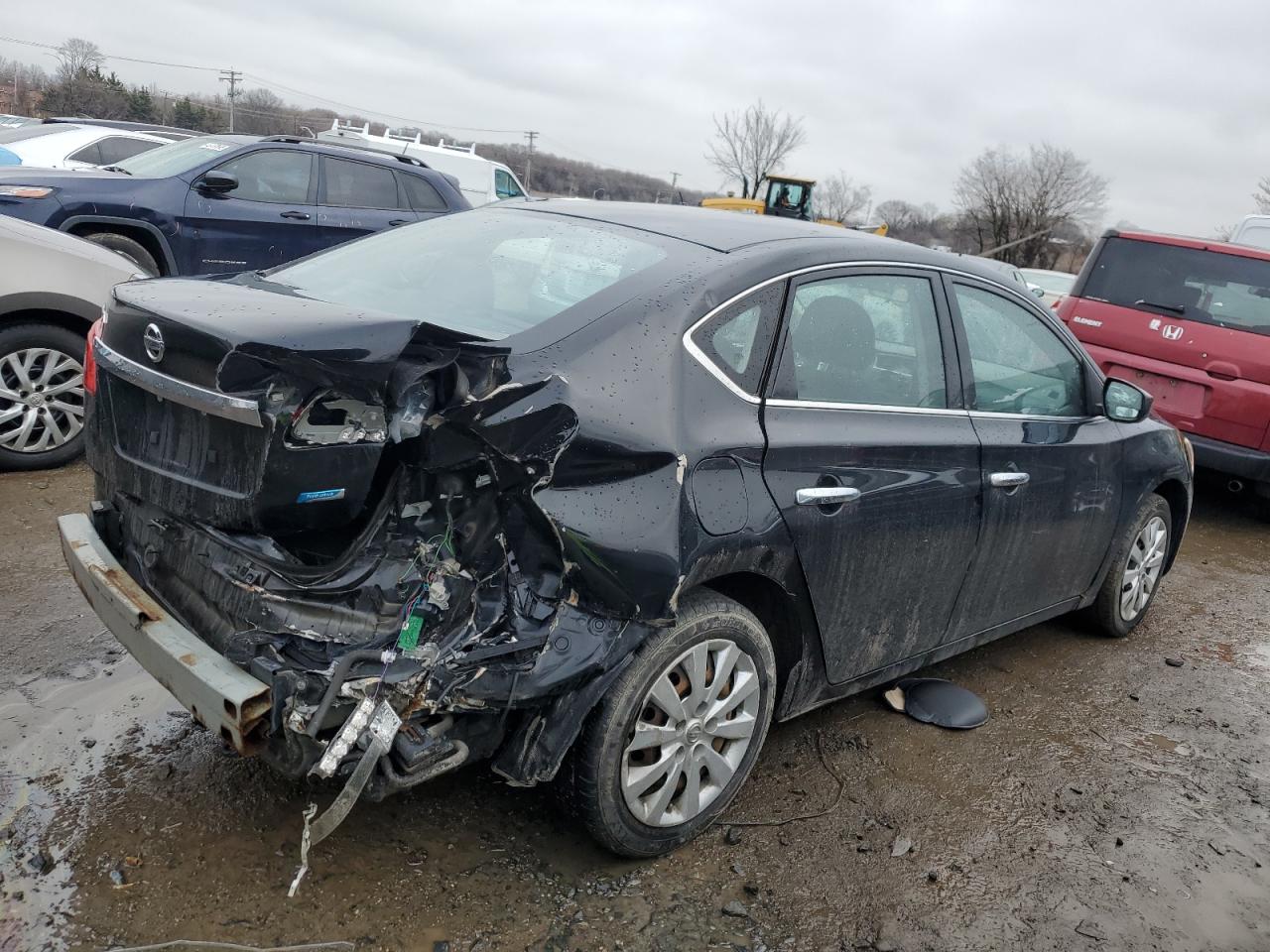 2014 Nissan Sentra VIN 3N1AB7APXEY219518 Copart auction photo, rear end / side damage thumbnail 3