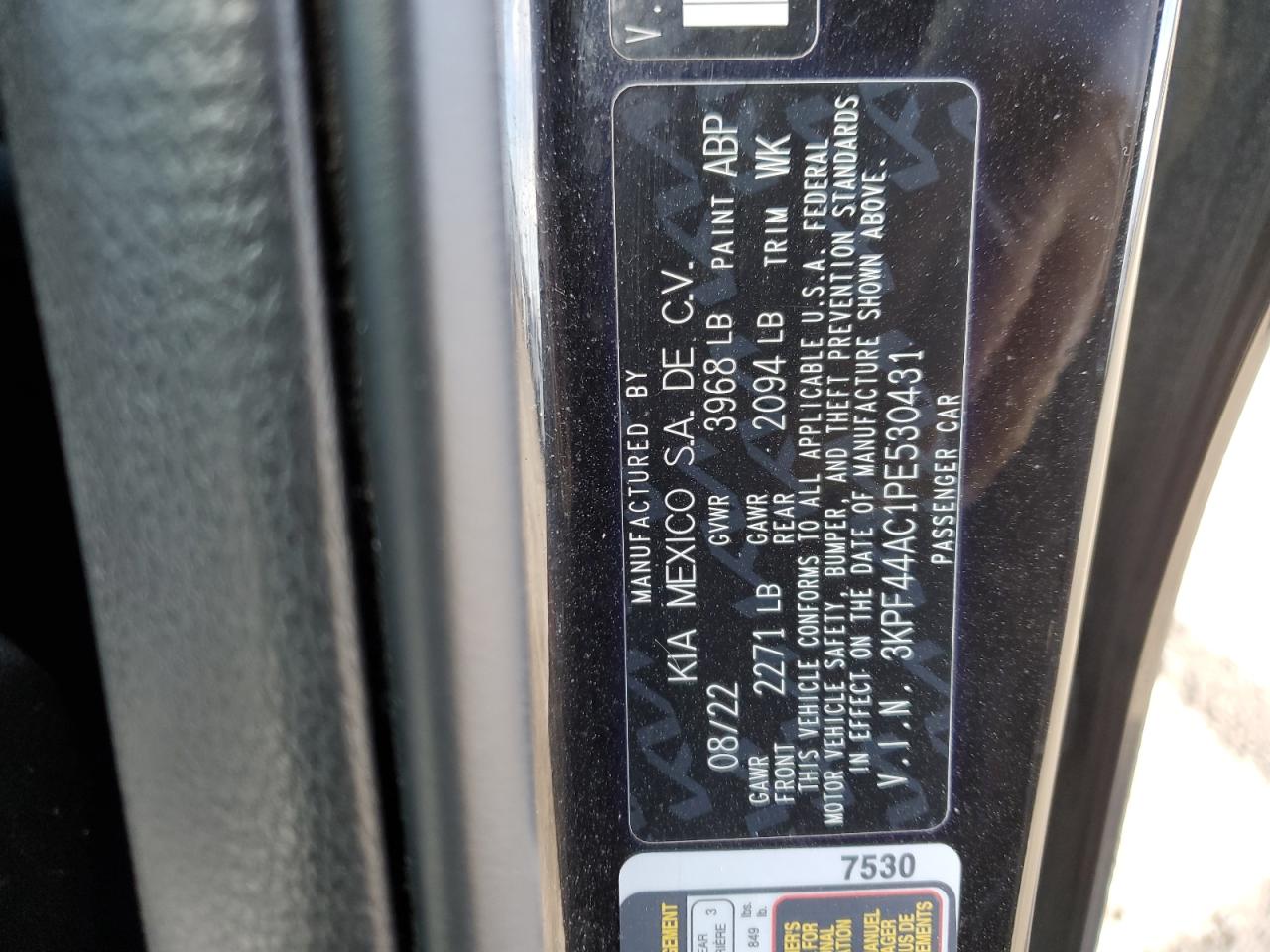 2023 KIA Forte VIN 3KPF44AC1PE530431 Copart auction photo, rear end / minor dent/scratches damage thumbnail 12
