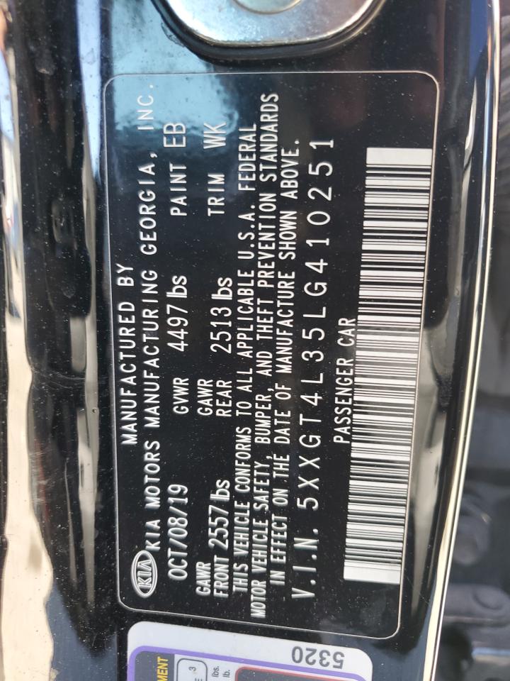 2020 KIA Optima VIN 5XXGT4L35LG410251 Copart auction photo, rear end / minor dent/scratches damage thumbnail 15