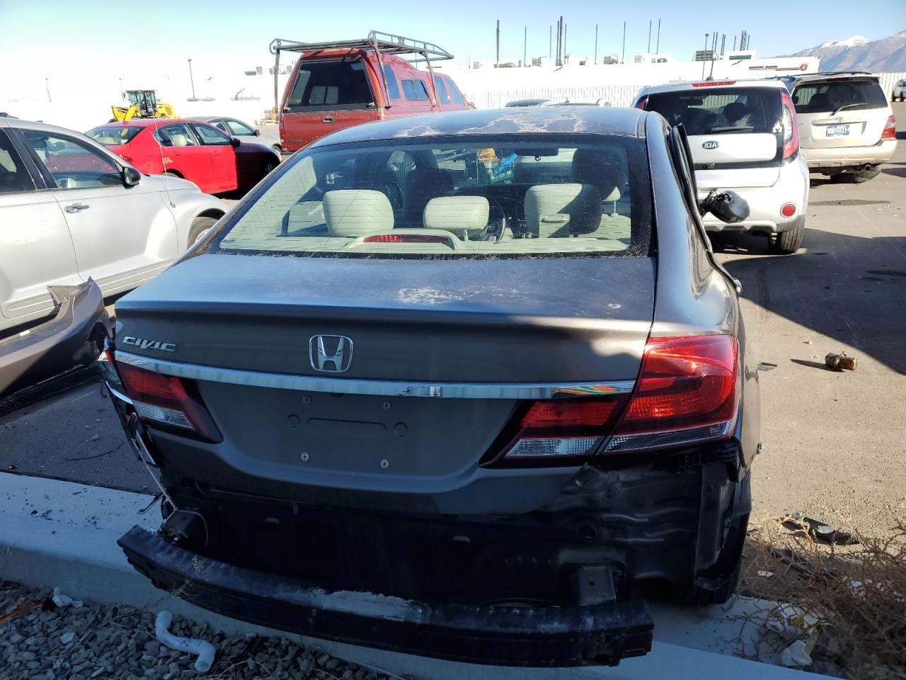 2013 Honda Civic VIN 2HGFB2F5XDH562283 Copart auction photo, side / rear end damage thumbnail 7