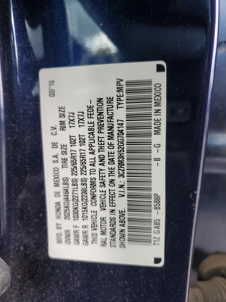 2016 Honda CR-V VIN 3CZRM3H52GG704147 Copart auction photo, rear end damage thumbnail 13