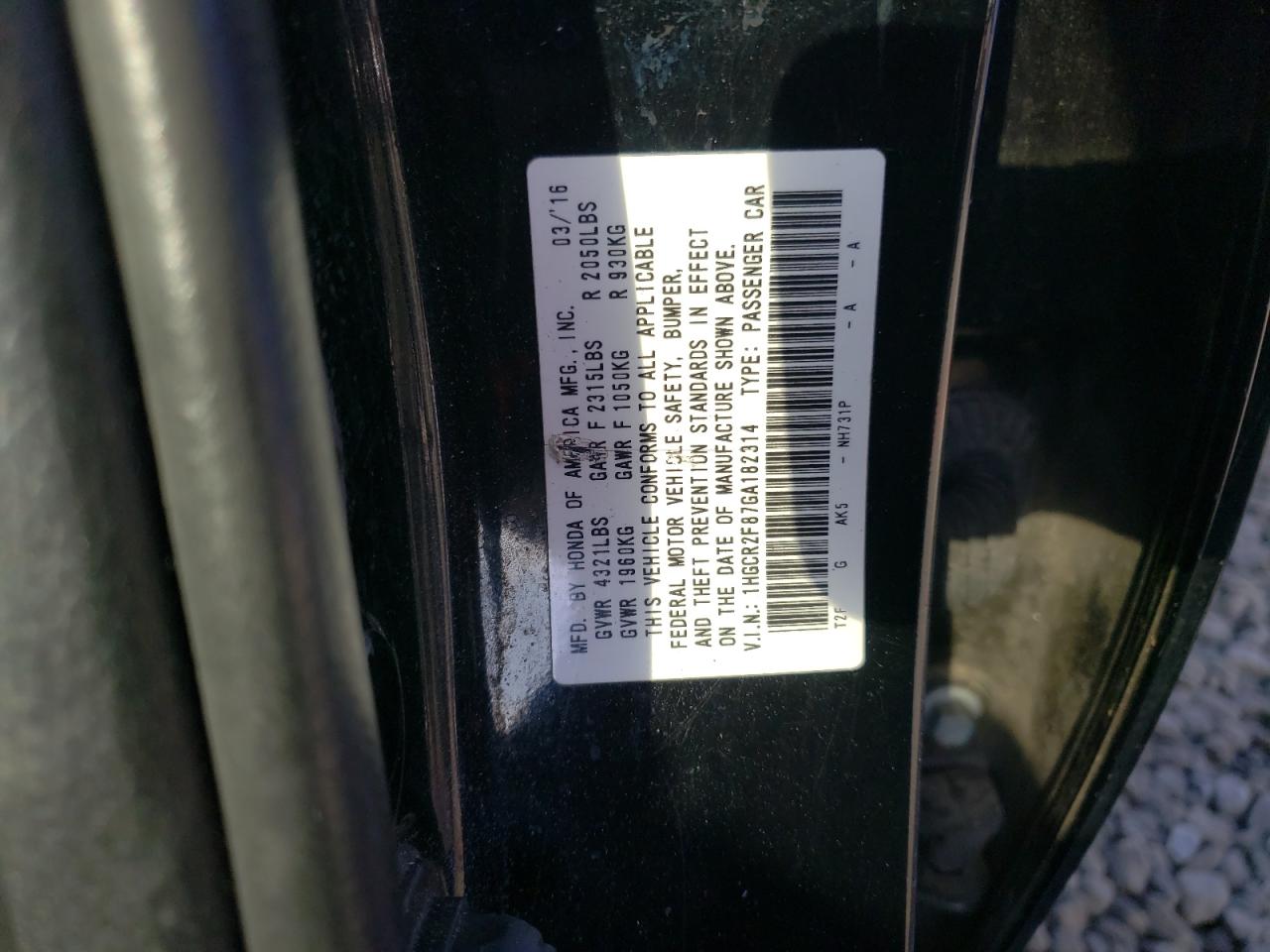 2014 Honda Accord VIN 1HGCR2F87GA182314 Copart auction photo, front end damage thumbnail 13