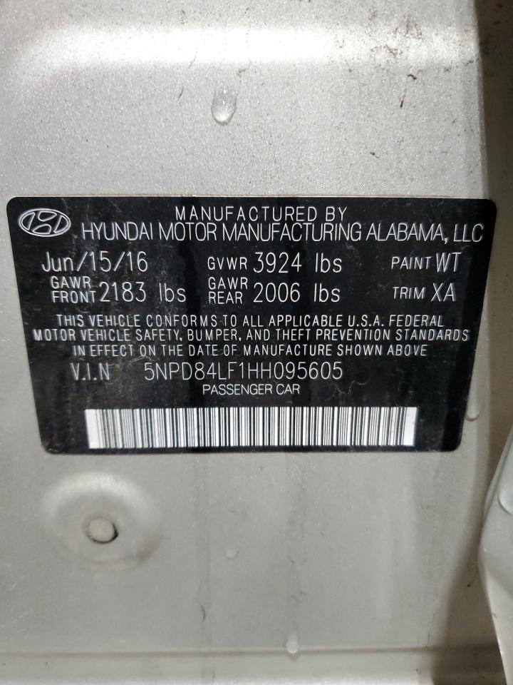 2017 Hyundai Elantra VIN 5NPD84LF1HH095605 Copart auction photo, vandalism / rear end damage thumbnail 12