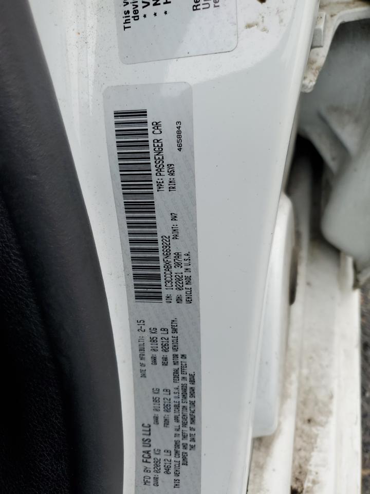 2015 Chrysler 200 VIN 1C3CCCABXFN669222 Copart auction photo, side damage thumbnail 14