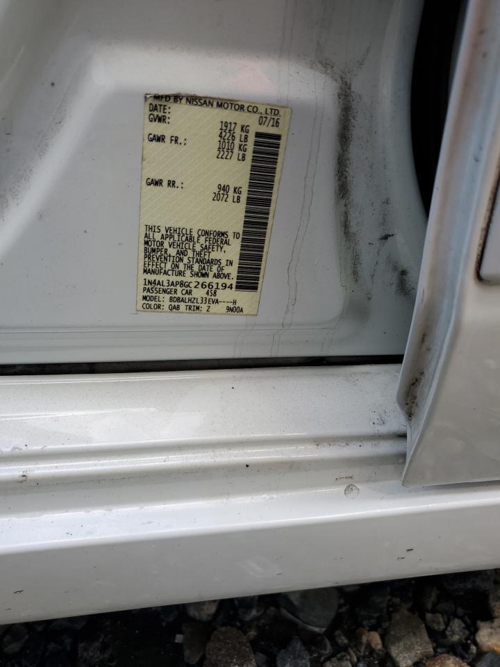 2016 Nissan Altima VIN 1N4AL3AP8GC266194 Copart auction photo, rear end damage thumbnail 12