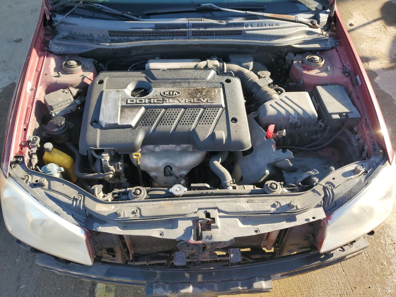 2004 KIA Spectra VIN KNAFE121245036396 Copart auction photo, front end / rear end damage thumbnail 11
