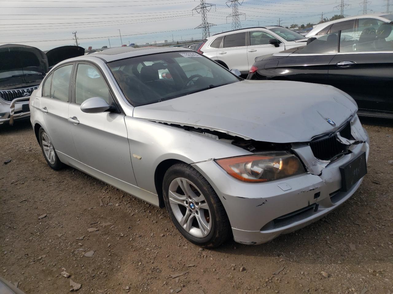 2008 BMW 3er VIN WBAVC935X8K042147 Copart auction photo, front end damage thumbnail 4