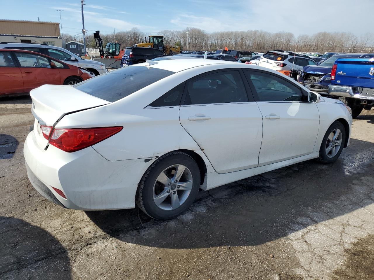 2014 Hyundai Sonata VIN 5NPEB4AC7EH872959 Copart auction photo, rear end / side damage thumbnail 3