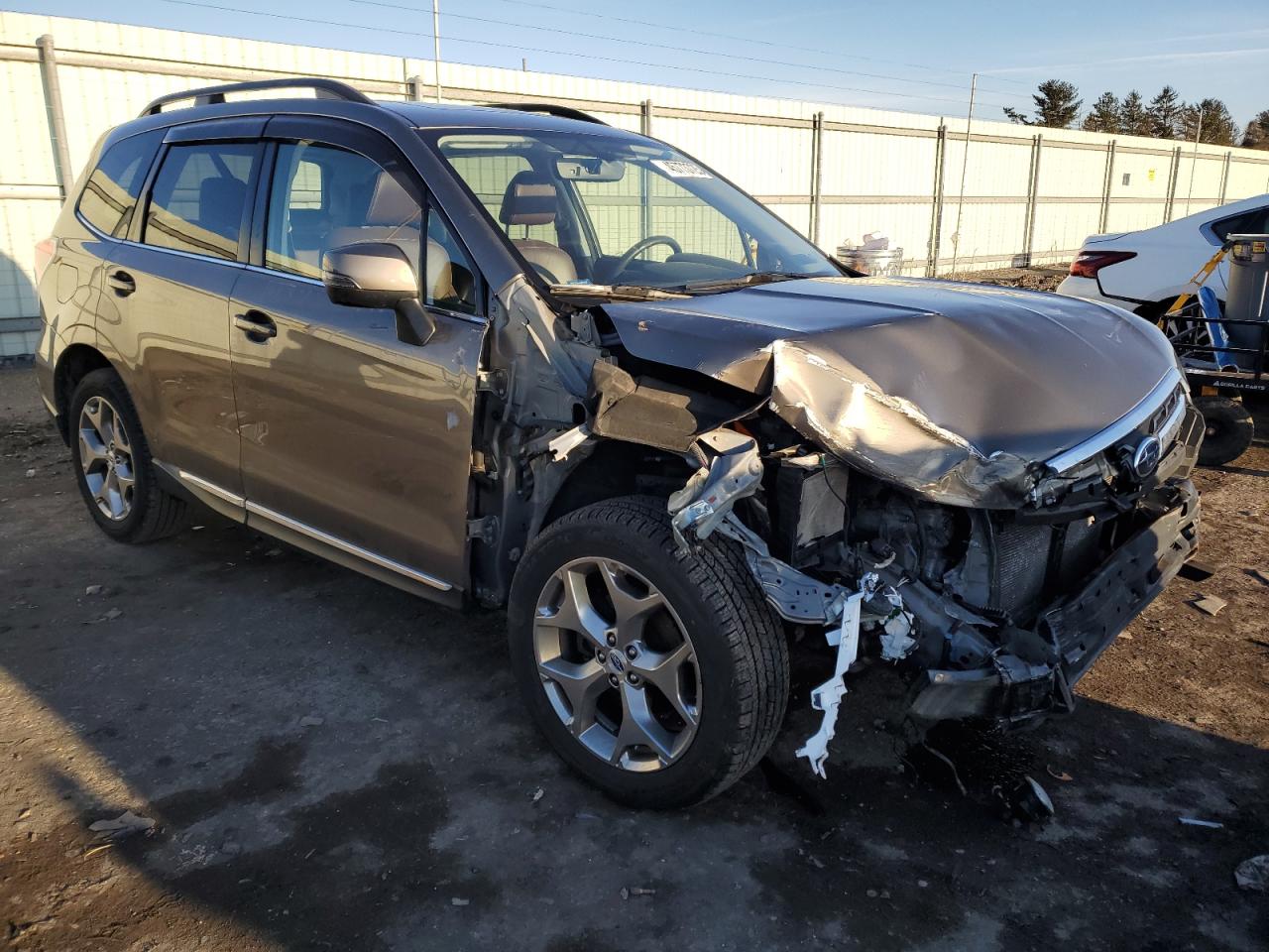 2017 Subaru Forester VIN JF2SJATC5HH418411 Copart auction photo, front end / side damage thumbnail 4