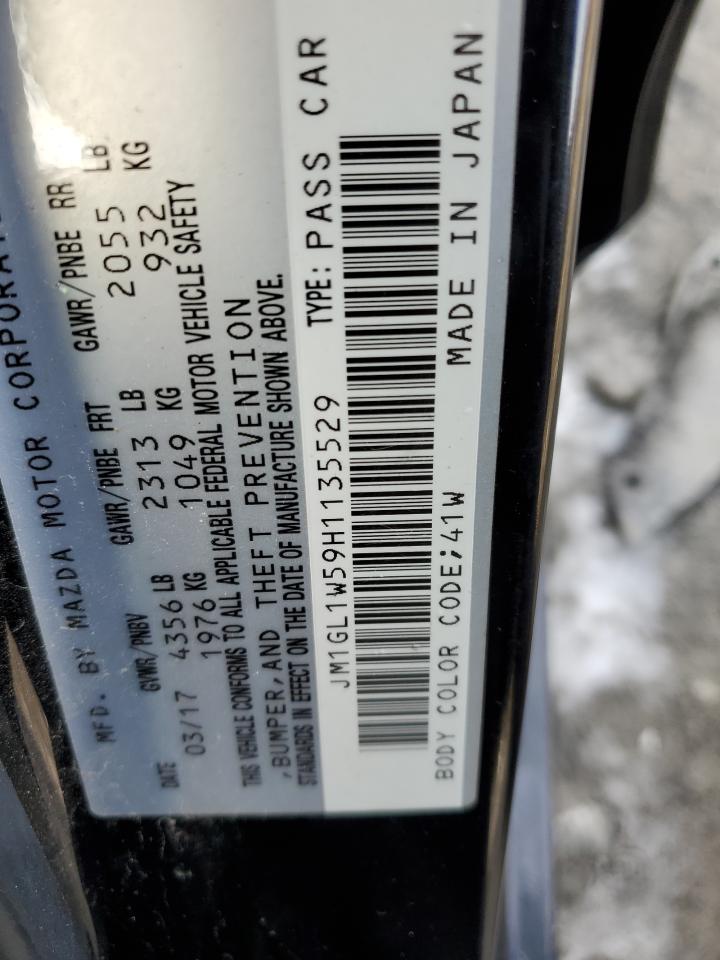 2017 Mazda 6 VIN JM1GL1W59H1135529 Copart auction photo, front end / mechanical damage thumbnail 12