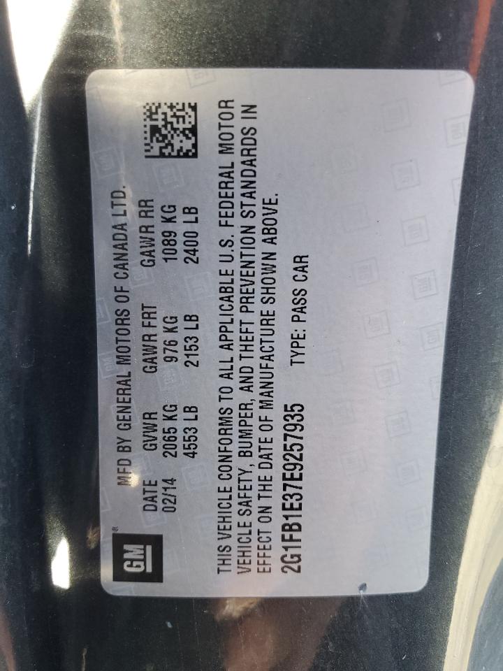 2014 Chevrolet Camaro VIN 2G1FB1E37E9257935 Copart auction photo, front end damage thumbnail 12