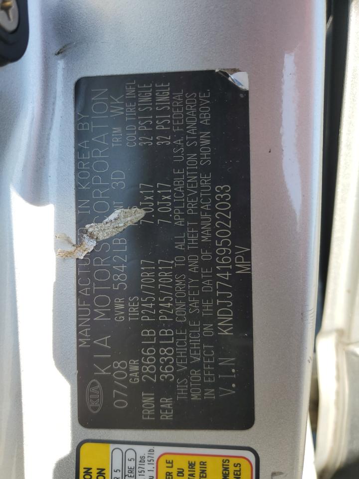 2009 KIA Mohave (borrego) VIN KNDJJ741695022033 Copart auction photo, front end damage thumbnail 15