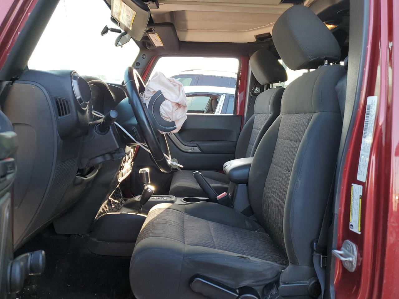 2012 Jeep Wrangler VIN 1C4BJWDG1CL181659 Copart auction photo, front end / side damage thumbnail 7